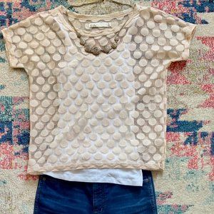 Hi-line short sleeve lace top